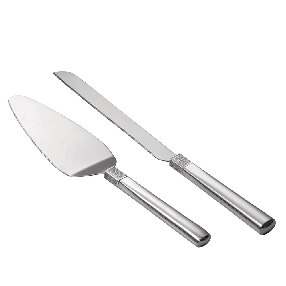 Waterford Lismore Diamond Silver Cake Knife & Server Set